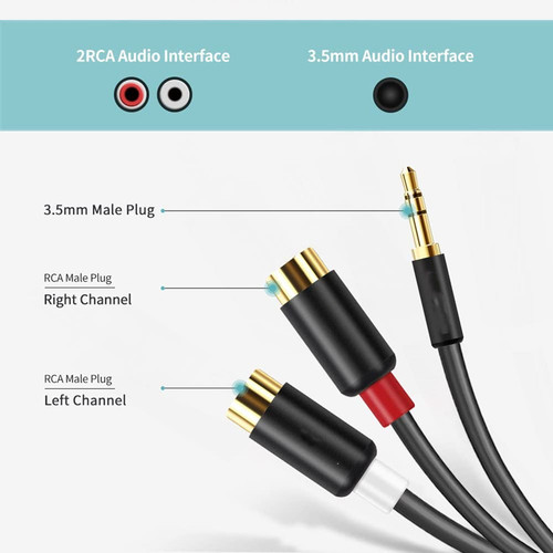 Female to RCA one-to-two 3.5 audio cable Lotus head audio cable to mobile phone to audio