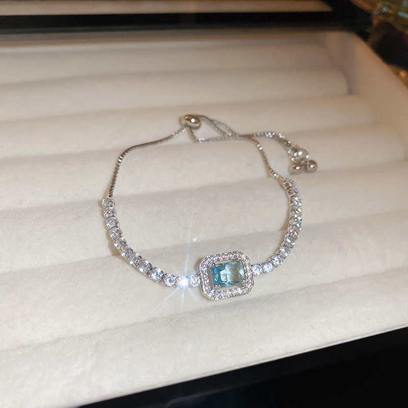 Pulseras de zircon azul marino frescas y lujosas pulseras de alta sensación 2026 nuevas joyas de moda de verano versátiles image 7