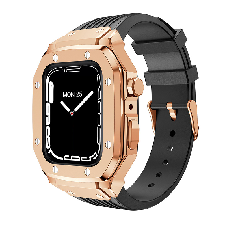 Suitable for Apple Watch 8/7 Modified Metal Case Silicone Strap G19 Protective Case Set