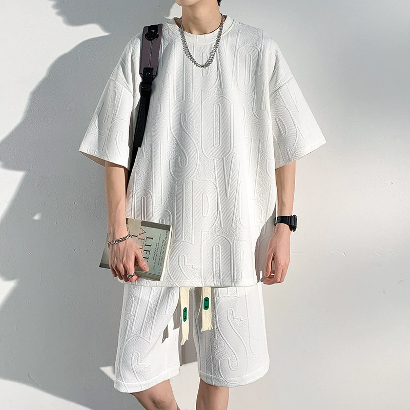 Футболка с коротким рукавом мужская Oversize, летний отдых, размеры M–3XL, повседневный набор