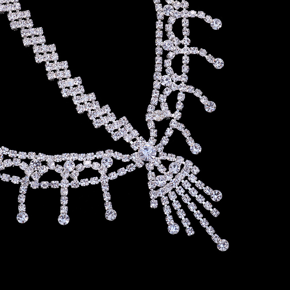 Bridal Rhinestone Forehead Chain With Diamond Tassel Gem Headdress_voghion.com