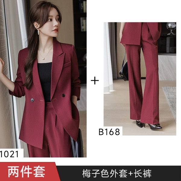 GDX1021 (button) plum color suit + B168 plum color pants