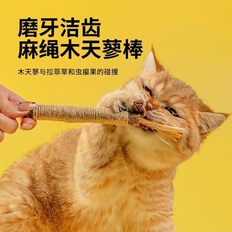Muti Tian Lao 猫の歯が生えるスティック 猫のおもちゃ 自分で楽しんで退屈を和らげる猫スティック 傷つきにくく噛みつきにくい猫用品 Muti Tian Lao|undefined