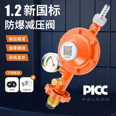 新国标1.2家用液化气减压阀防爆低压商用大流量煤气罐钢瓶自闭阀