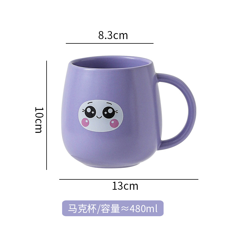 Hermosas tazas de Navidad pintadas a mano creativas lindas tazas de cerámica esmaltadas con tazas de dibujos animados de color con cucharas tazas de desayuno