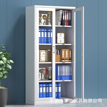 办公室铁皮柜铁柜子双门文件柜铁皮柜资料柜财务室上玻下铁文件柜