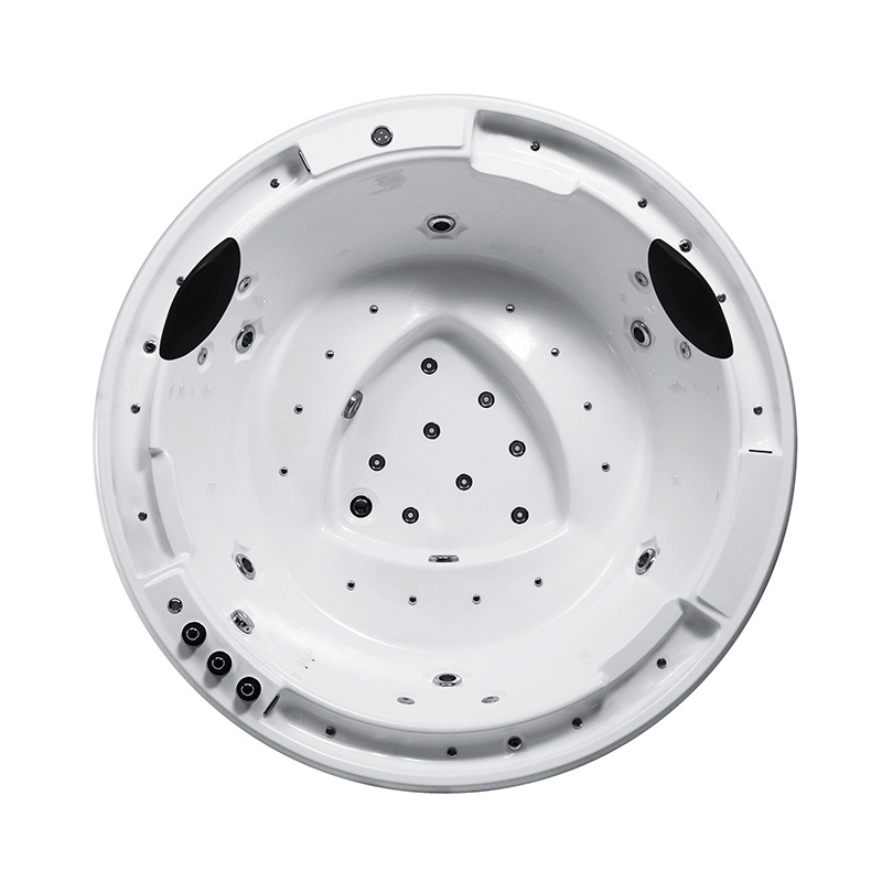 bañera de masaje circular acrílica incrustada interior y exterior villa piscina termostática multipersona tamaño grande