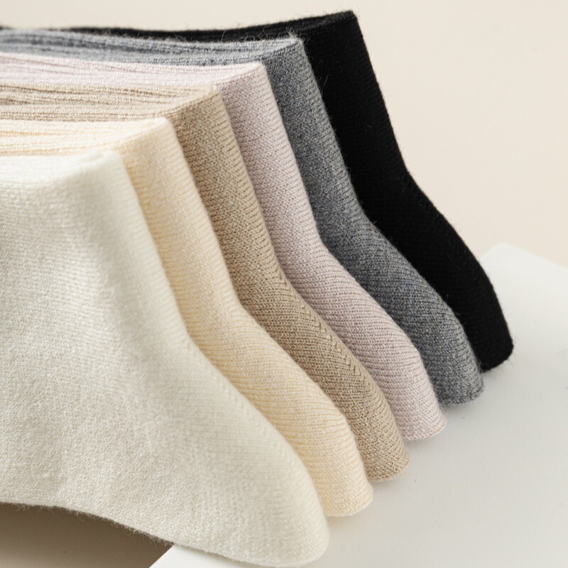 Women's Autumn and Winter Mid-Calf Wool Socks Japanese Style Simple Slouch Socks Camellard Warm Base Boot Socks Casual Socks Women's Autumn and Winter Mid-Calf Wool Socks Japanese Style Simple Slouch Socks Camellard Warm Base Boot Socks Casual Socks