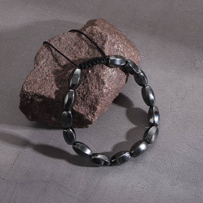 250g Weight Hematite Pendant Material Drawstring Bracelets Classification rope, Hematite Chain Material Beaded Chain, Woven Chain Chain Type Daily, Street Occasion black gallstone Material Geometric Pattern All Seasons Season Men's Gender Streetwear Style Streetwear Geometric Black Gallstone Men's Drawstring Bracelets Men Beaded Bracelets 5