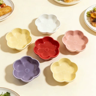 严选ins奶油风创意碟子家用火锅蘸料碟小菜咸菜醋盘陶瓷味碟批发