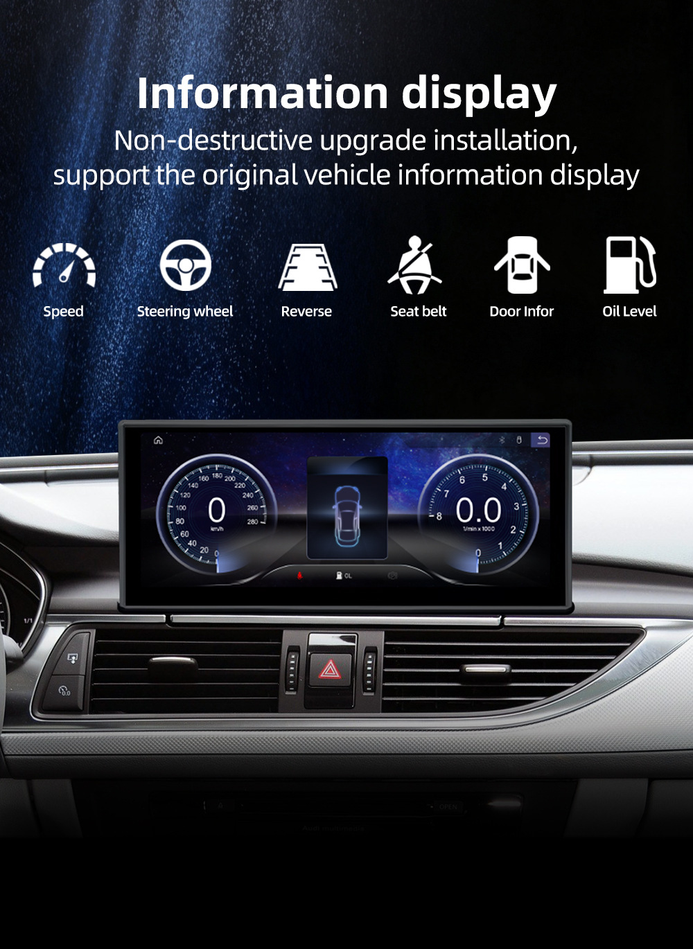 Navigation center console large screen suitable for Audi A6 A7 C7 S6 S7 4G 2012-2018 car Android system