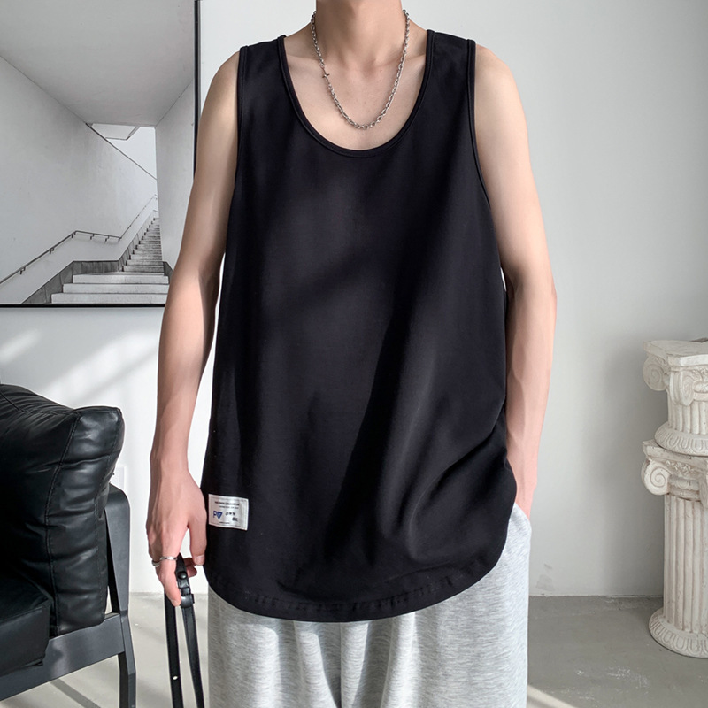 Camiseta de moda casual suelta 2024 verano chaleco de estudiantes de estilo de Hong Kong algodón sin mangas marca de moda ropa al aire libre para hombres