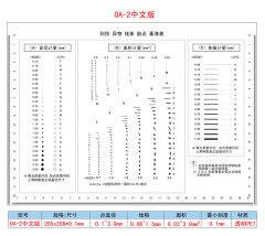 S83V污點卡 標準 點線規菲林尺比對卡片 外觀檢驗規刮傷異物卡A4