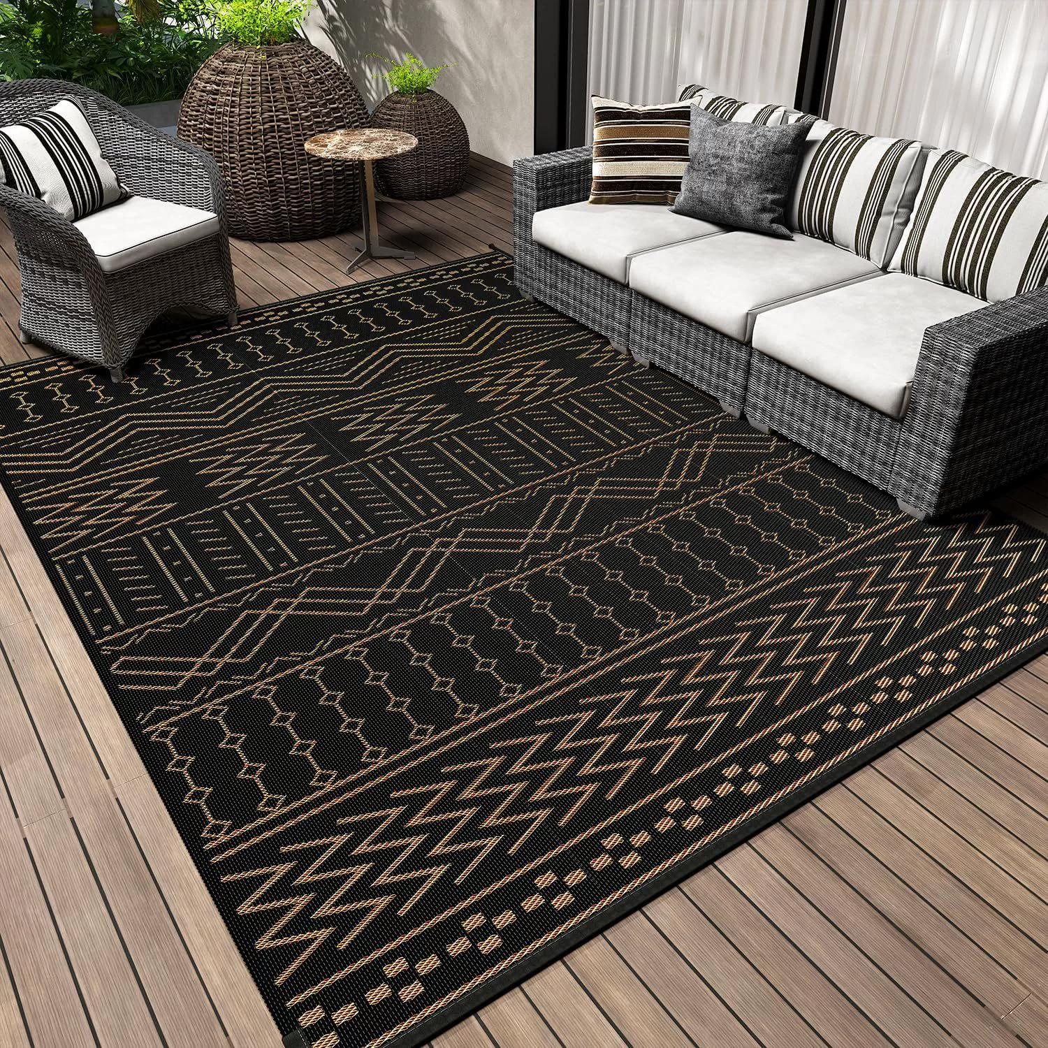 Wear-resistant beach carpet for camping, boho style