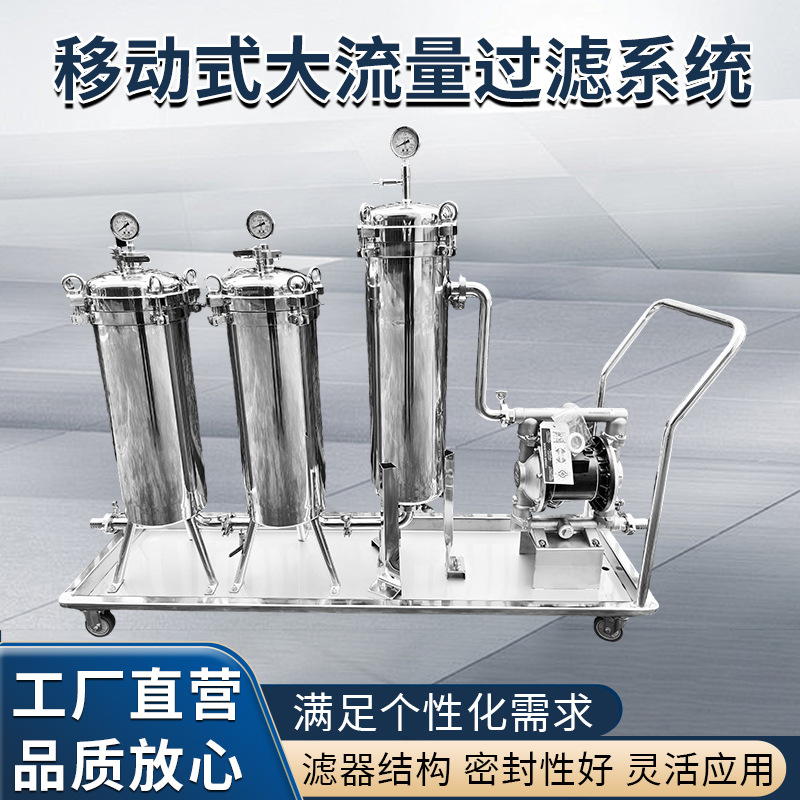 不锈钢移动式大流量过滤系统电动输送过滤器食品浆料杂质分离机组产品实拍图_机械及行业设备货源实拍