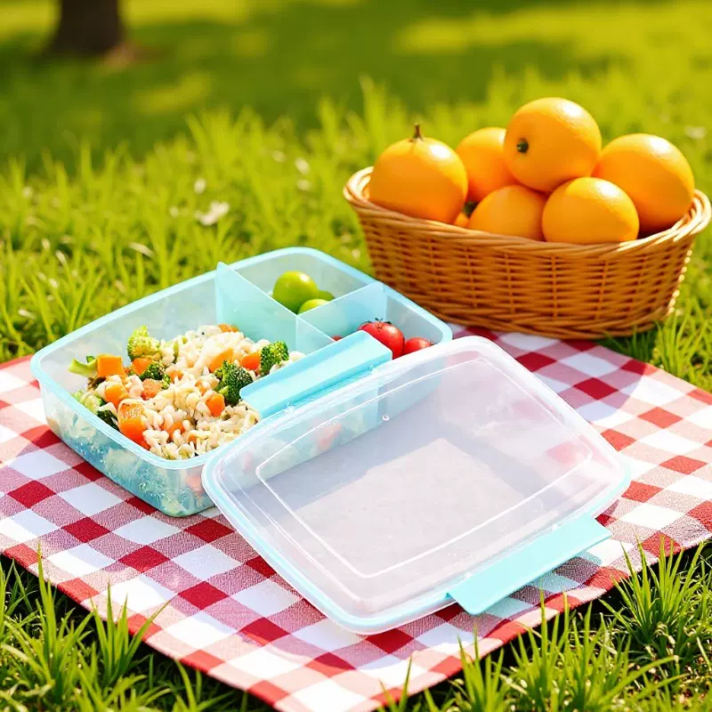 新款高颜值微波加热多格保鲜盒水果色拉加厚分隔保鲜盒点心收纳盒