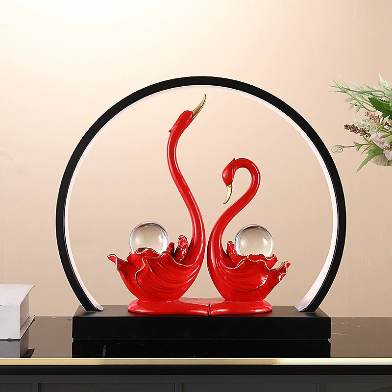 Пара лебедей украшение легкий и роскошный винный шкаф для гостиной украшения дома высокого класса