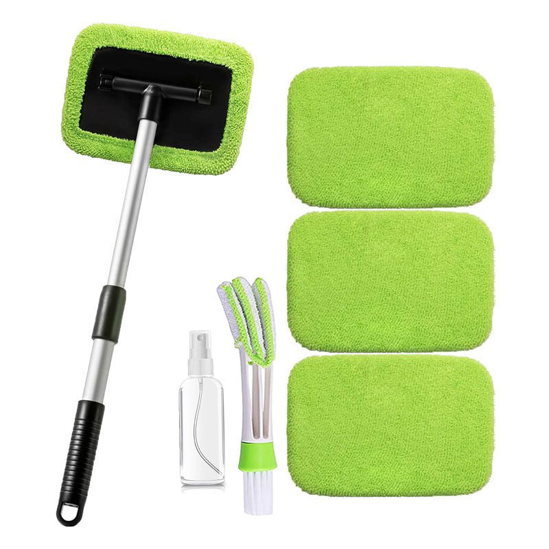조합 7(2): 녹색 천 커버 4개 + 사각형 플라스틱 부품 1세트 + 스프레이 병 1개 + 에어컨 청소 브러시 ​​1개