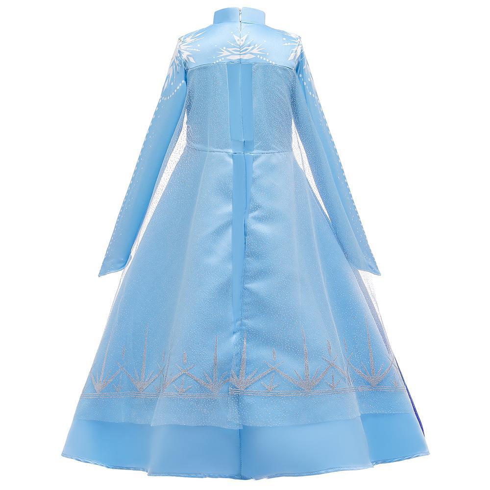 Frozen 2 dibujos animados impreso manga larga Niña vestido Frozen 2 nuevo Aisha princesa vestido de los niños
