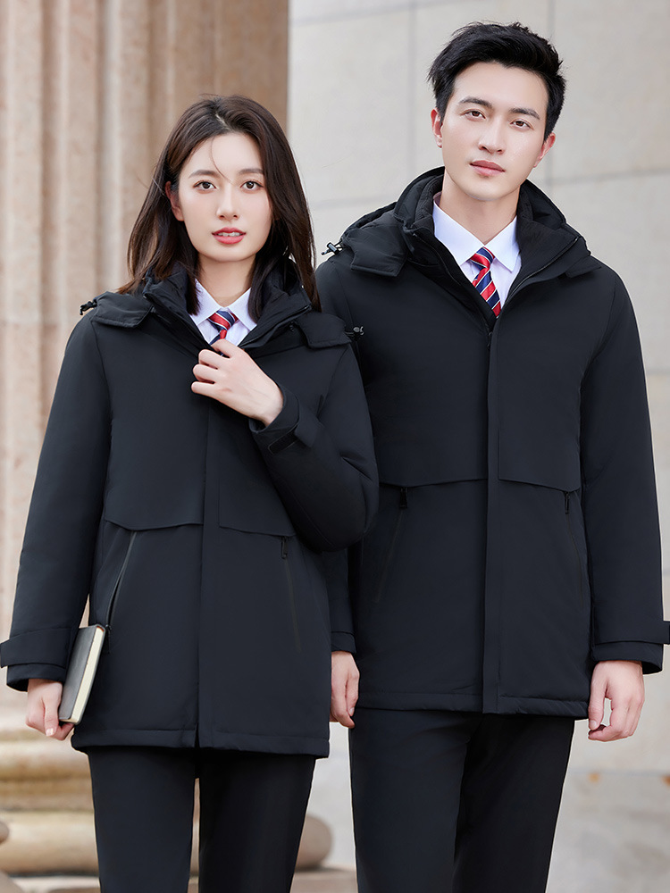 (2개) 남성과 여성의 탈착식 3 대 1 따뜻한 야외 재킷 호텔 부동산 4 상점 작업복
