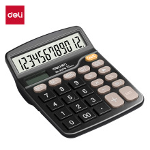 得力837N计算器办公桌面计算器太阳能双电源计算机大屏幕财务专用