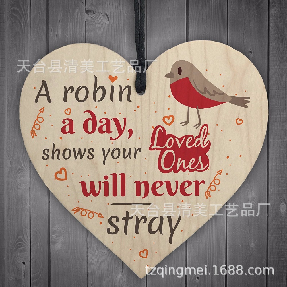 100mm love madera pieza colgante 1 paquete