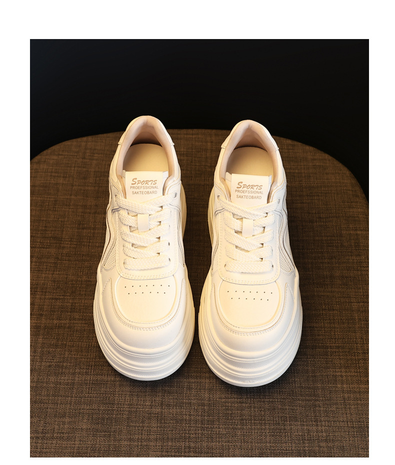 Giày sneaker nữ đế dày tăng chiều cao phong cách thể thao — màu be chi tiết 19
