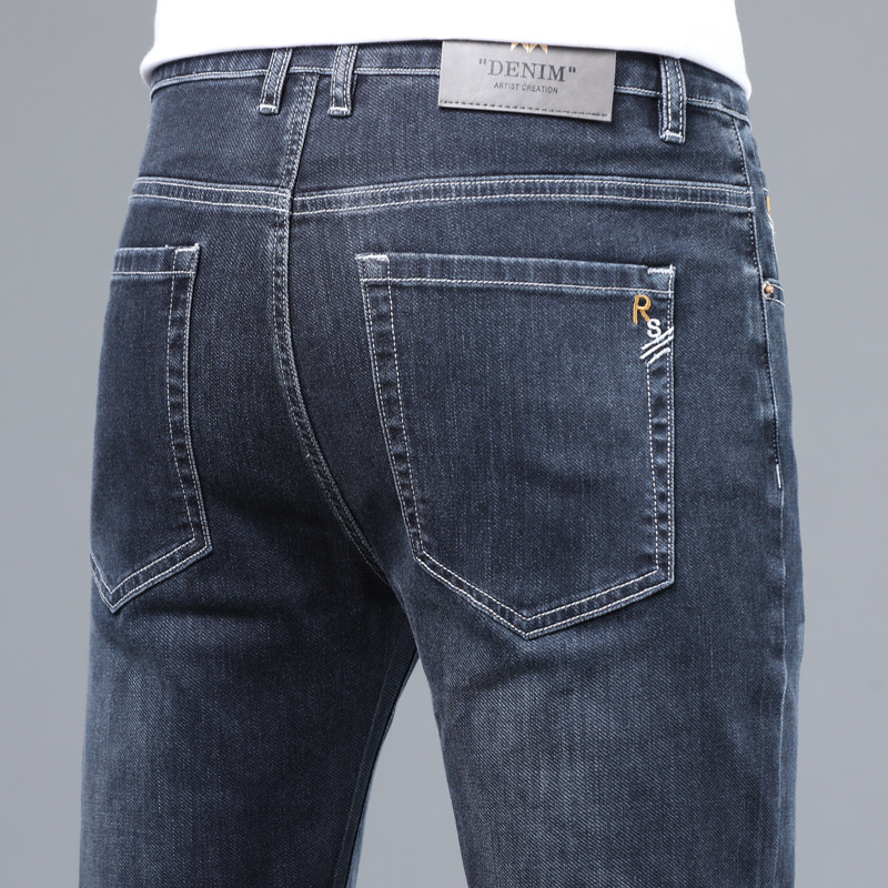 Tencel Ultra-Thin Jeans Men's High-Waist Slim-Fit Straight Stretch Business Summer Thin Soft Comfortable Men's Pants
