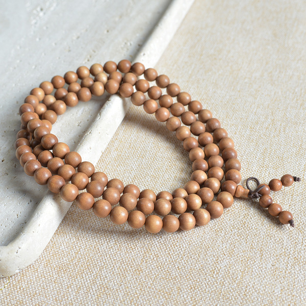 retro scarlet wood rosary sandalwood