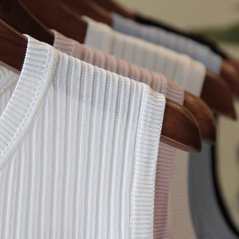 商品详情图_2023春秋内搭背心女外穿T恤无袖针织上衣宽松大