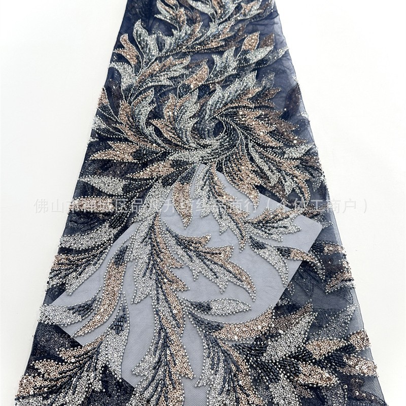 Gaoding diseño vestido de boda consuetud anfitrión baile moda cena vestido tela cuentas telas de sequilla image 5