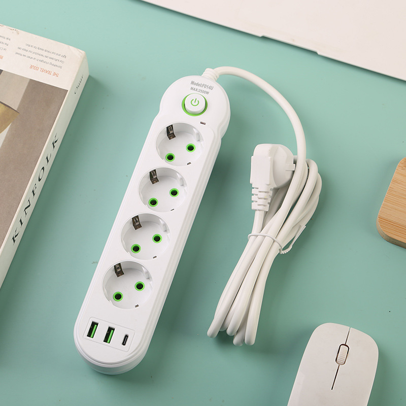 Interruptor de bolsa verde con conector USB + 1 tipo-c de conector