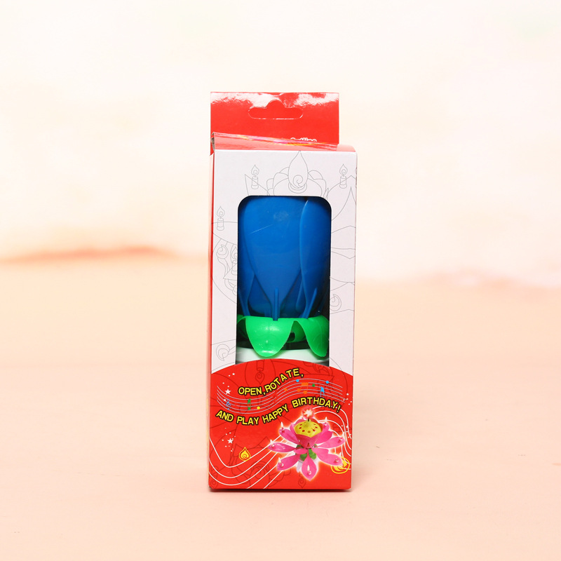 Triángulo transfronterizo pierna giratoria Lotus vela cumpleaños pastel decoración creativa fiesta música electrónica Lotus vela