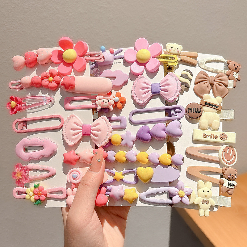 2024 nuevo clip BB de color lindo clip de cabello de boca de pato chica lateral clip de frange para niños tocado tarjeta de cabello rotura