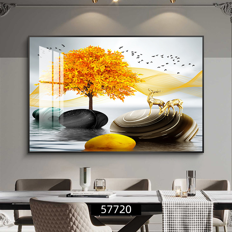 Fulu Meiman decoración de comedor moderno y simple pintura de decoración de la pared de la mesa de comedor de lujo ligera pintura de mural de comedor