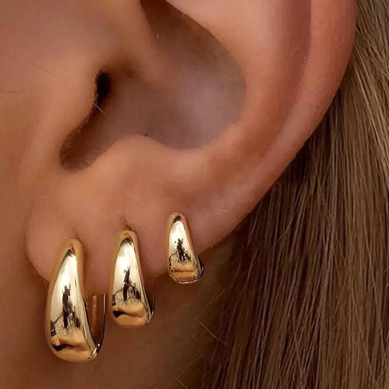 Изящные серьги из меди, набор, универсальная органическая модная аксессуары, набор из 3 шт, стиль высшего качества, лёгкая роскошь