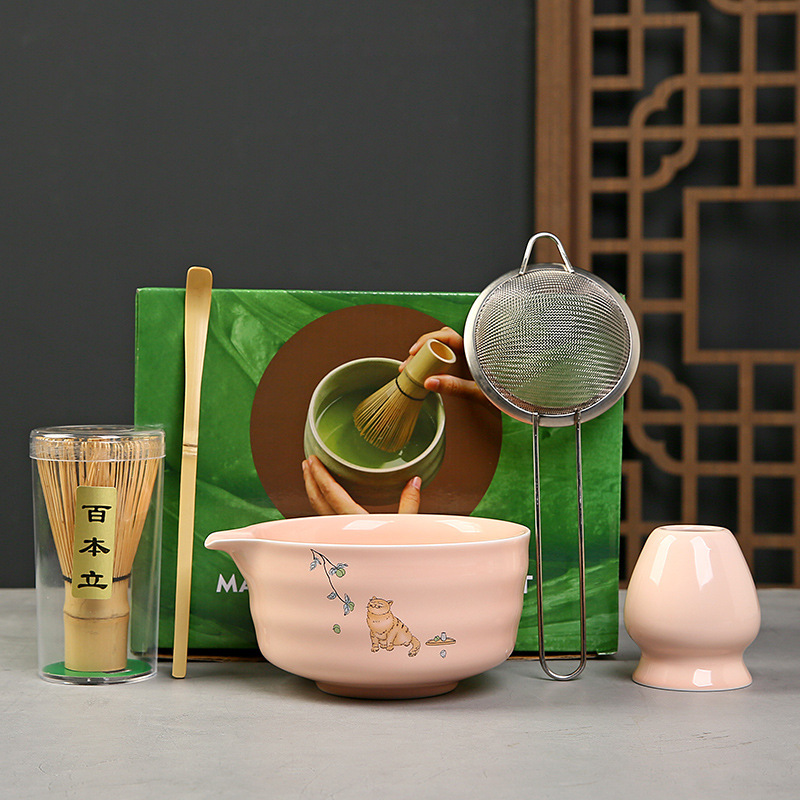 抹茶茶碗日本式抹茶宋代点茶道具陶磁器茶碗カップミキサー抹茶ブラシ茶コップセット|undefined