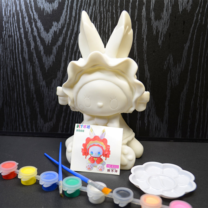 Alcancía de Conejo de Vinilo DIY para Pintar e Irrompible para Niños