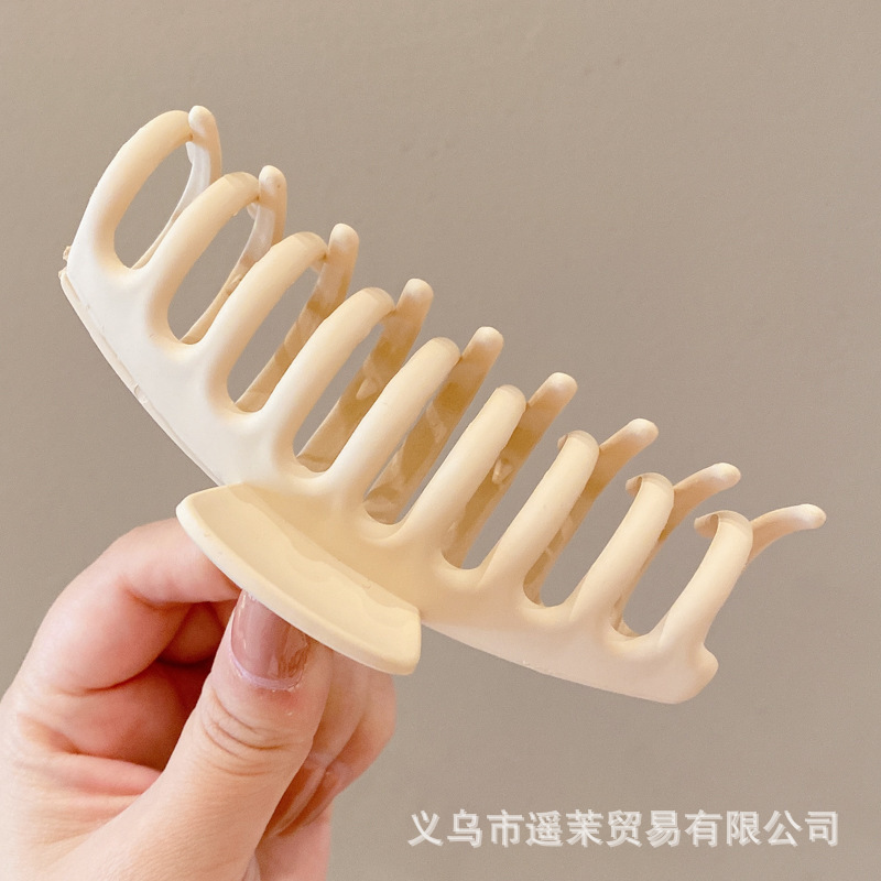 咖色磨砂抓夹女2025年新款发夹后脑勺大号发量多鲨鱼夹子发卡头饰|undefined