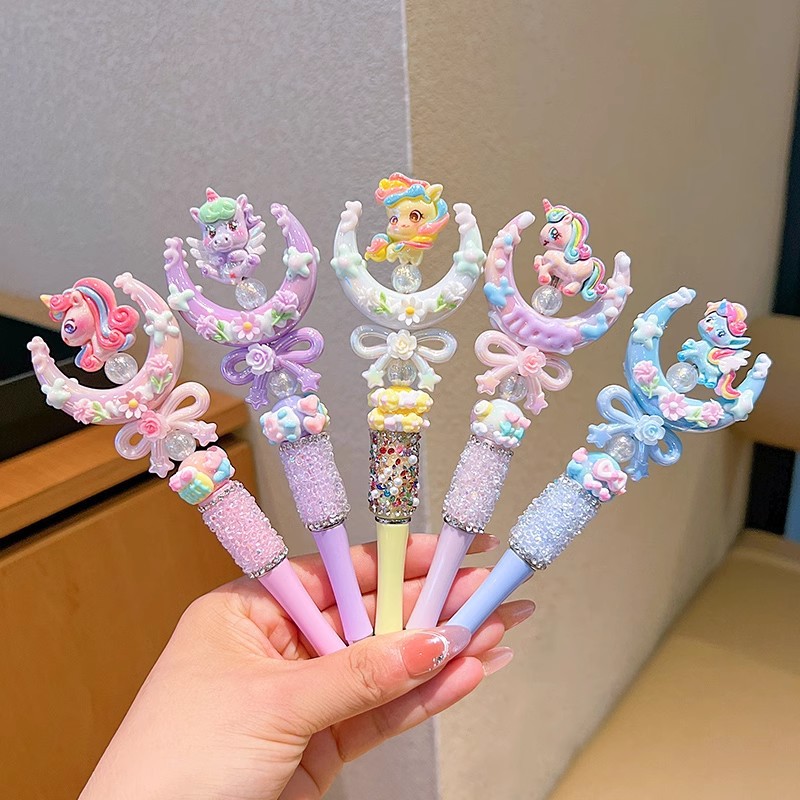 Pony Baoli bolígrafo giratorio para niños lindo bolígrafo de papelería de dibujos animados para estudiantes de escuela primaria