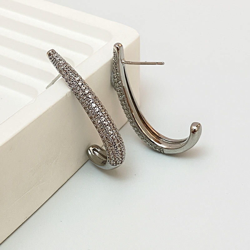 10g Weight 925 Sterling Silver Ear Needle Material Zircon Inlay Material Drop Earrings, Ear Studs Classification 1 Pair Quantity Banquet, Party Occasion Copper Material Geometric Pattern All Seasons Season Women's Gender Elegant, Glam Style 1 Pair Elegant Glam Geometric Copper Zircon Drop Earrings Ear Studs 12