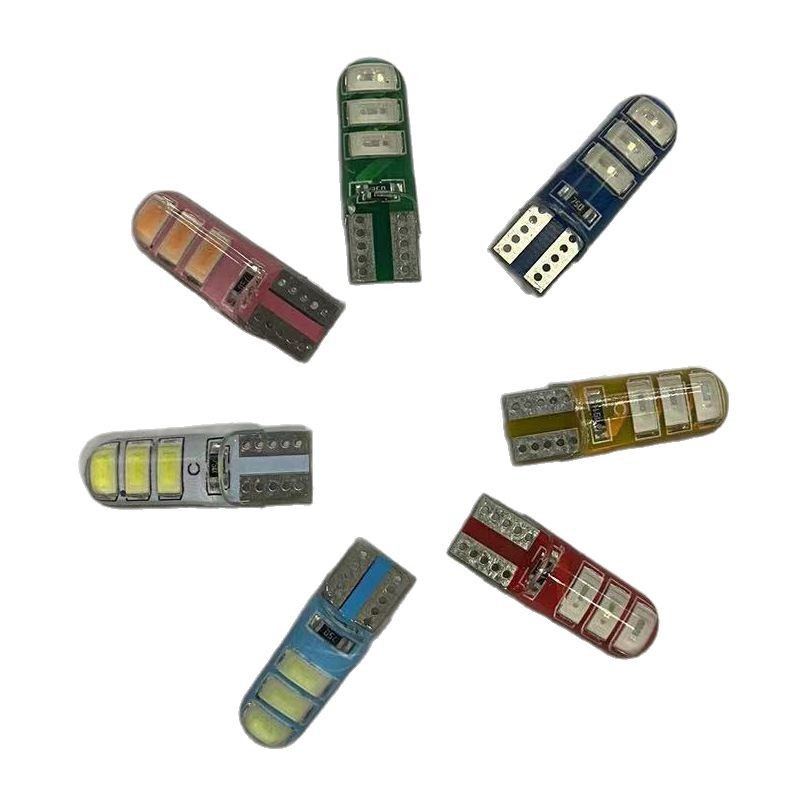 Coche led luz de ancho 24V T10 5630 6SMD lámpara de cristal de silicona modificada flash directo 12V flash