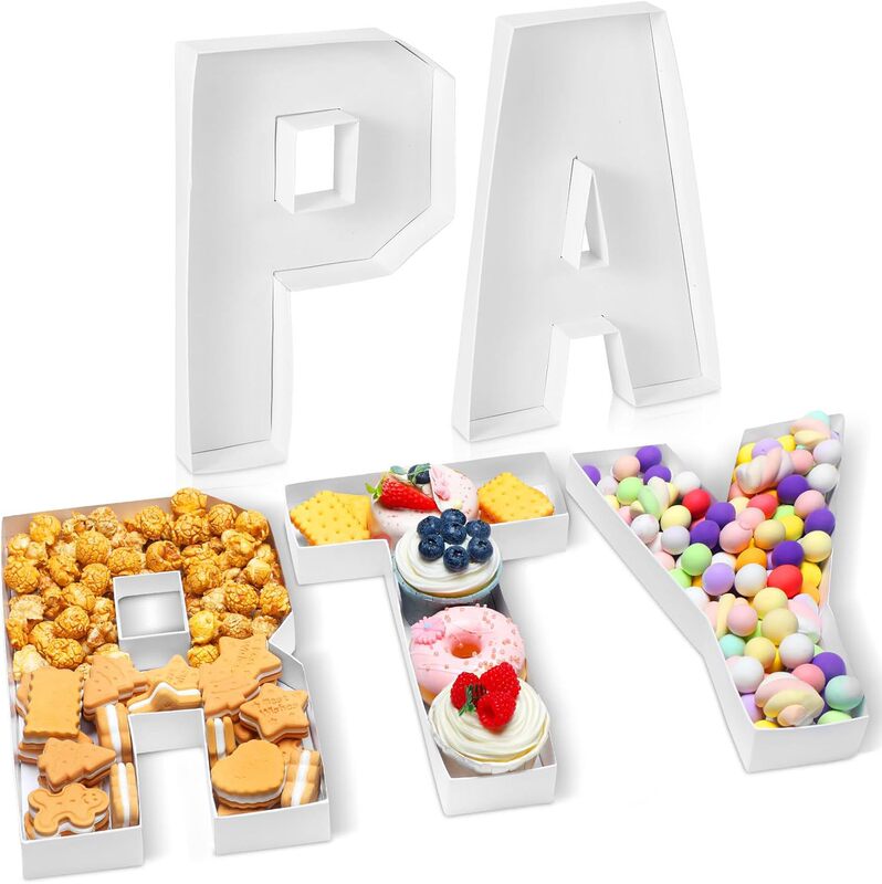 Party Charcuterie Letter Refillable Cardboard Letters for Charcuterie Party Letter Tray Candy Plate Reusable