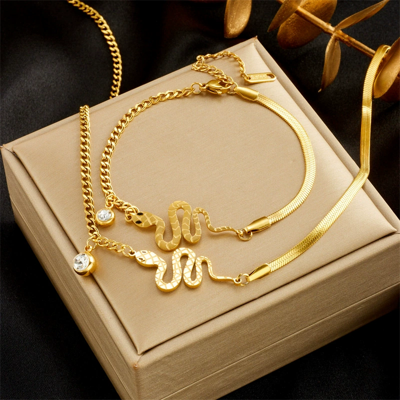 Small design bracelet stainless steel, necklace, geometric pendant, jewelry, light luxury style, high-quality style