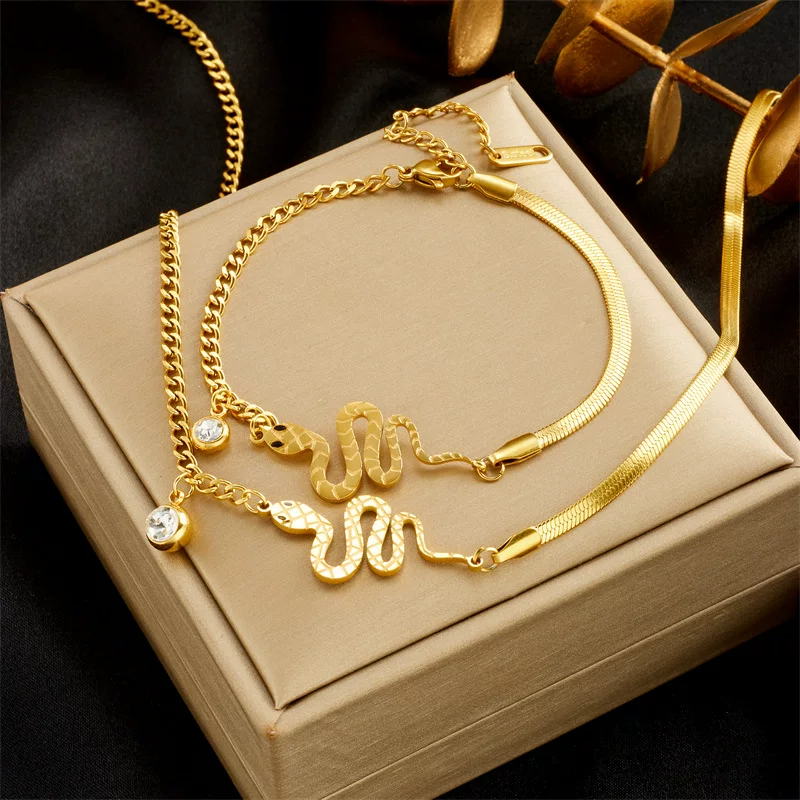 Small design bracelet stainless steel, necklace, geometric pendant, jewelry, light luxury style, high-quality style