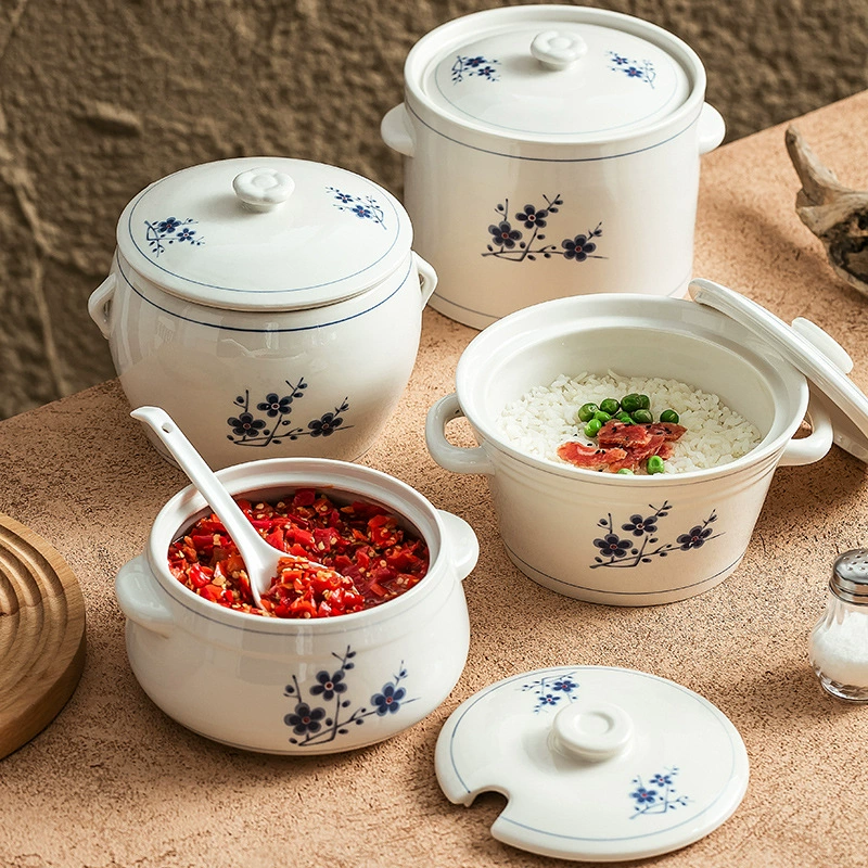 Миннаньский суповой горшок для тушения, пищевая керамика высокого класса с крышкой, внутренняя вставка для тушения и варки супа, домашний керамический сотейник для пропаривания