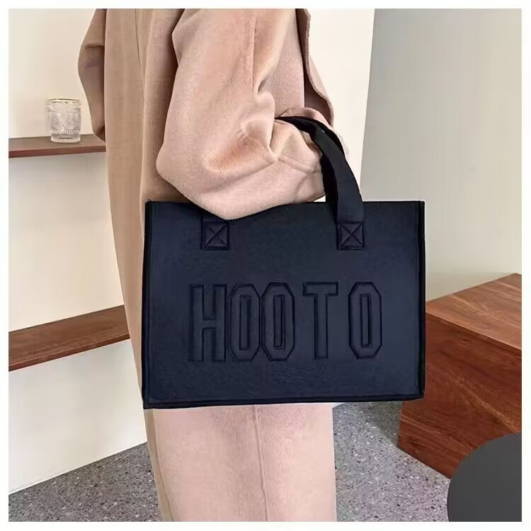 Hooto nueva bolsa de mano de gran capacidad para mujeres bolsas de felt de textura de clase de transporte al por mayor