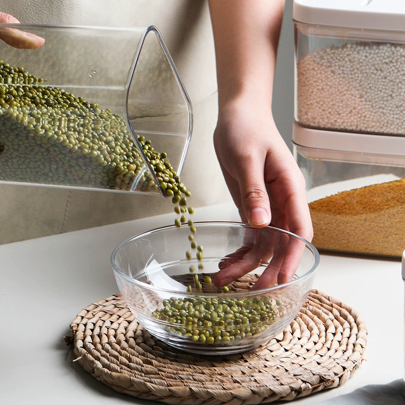 Airtight Square Kitchen Storage Jar, Clear Large Capacity Container, 500–2000 ml Multi-Size