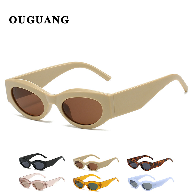 Nuevas gafas de sol ovaladas, gafas de sol de todo fósforo con personalidad, mujeres, simples, retro, gafas de sol de moda callejera, hombres