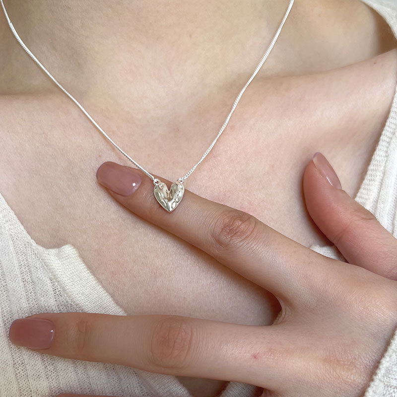 10g Weight Necklace Classification cable chain Chain Type 925 Sterling Silver Cable Chain Plating Heart Shape Necklace